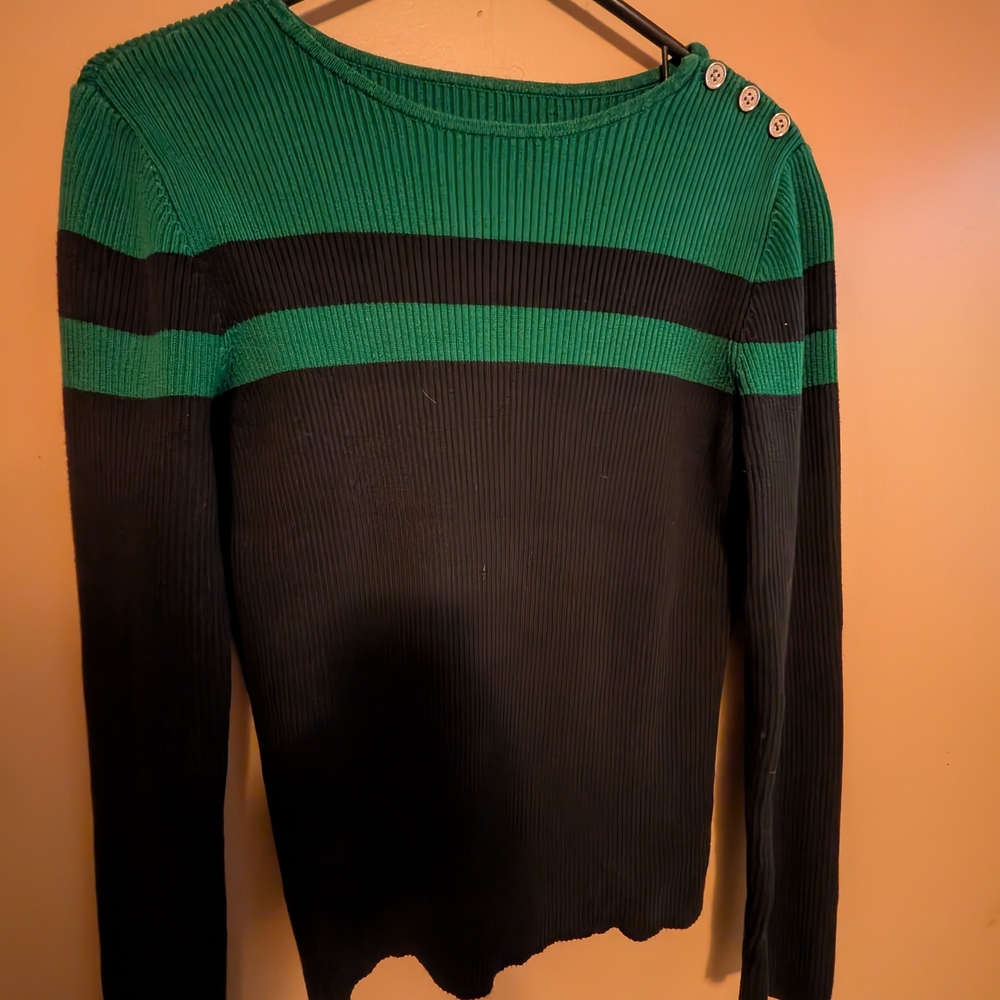 Lauren Ralph Lauren Green and Black Sweater